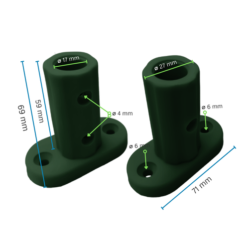 Pied de Fixation pour Corde armée Ø16 mm ECO