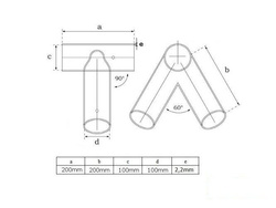 2 x Raccord balançoire Rond Ø100 mm, 90°