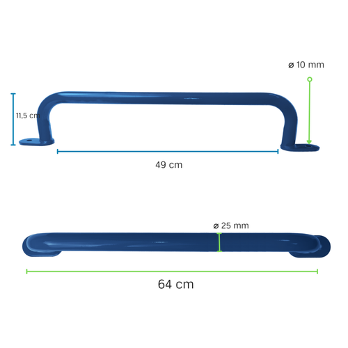 Poignée en Metal 550 mm