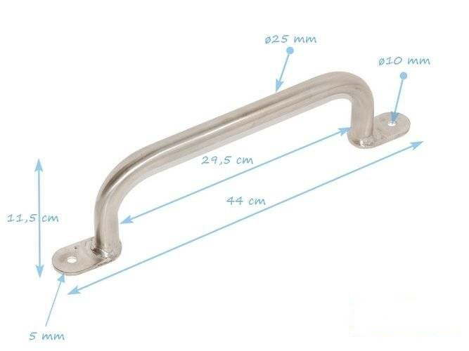 Poignée en Metal 350 mm stainless steel