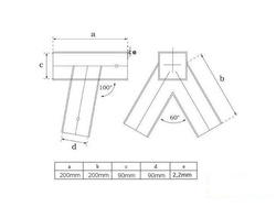 2 x Raccord balançoire 90x90 mm, 100°