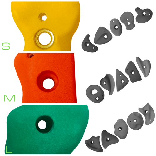 Pierres d'escalade S+M+L (Set = 15 pièces)