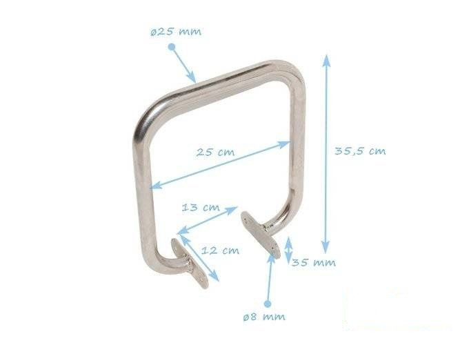 Poignèe en mètal pour Poutre 240 x 240 stainless steel