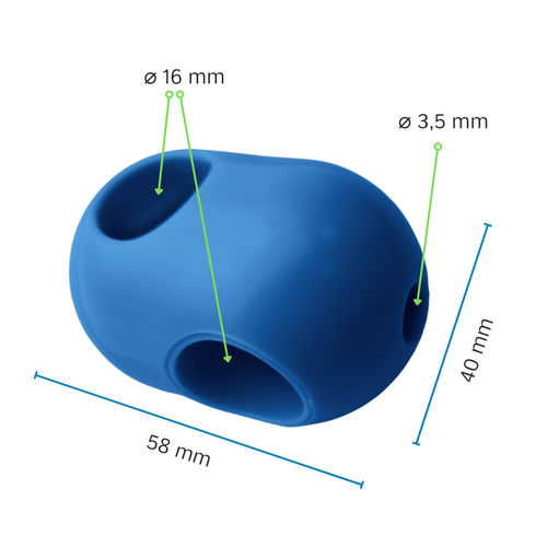 Une pièce jonction Croisillon pour Corde armée ø 16 mm