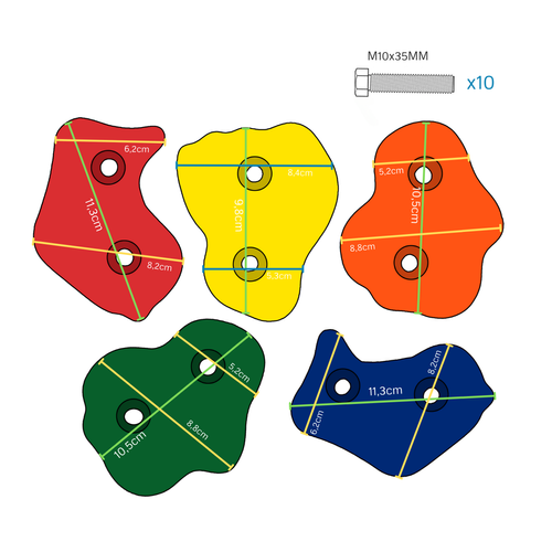 Prises d'escalade Enfant avec Matériel de Fixation