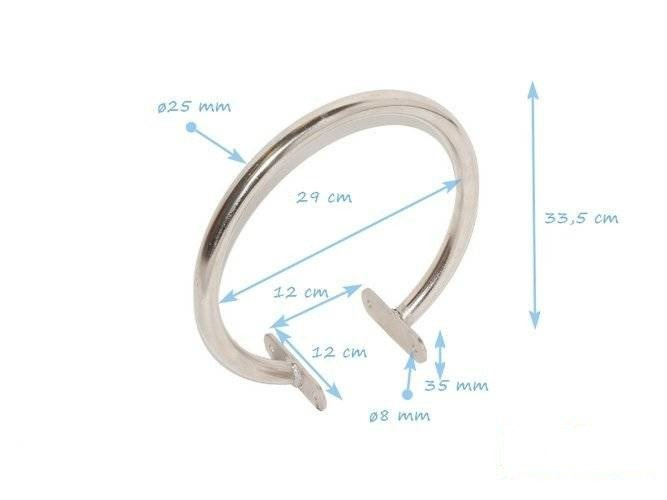 Poignèe en mètal pour Poutre Ø240 stainless steel
