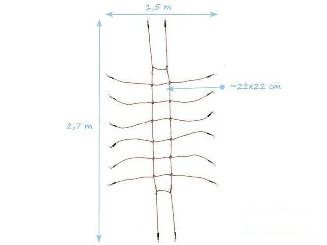 Filet à grimper 150x270 cm pour l'aire de jeux des enfants