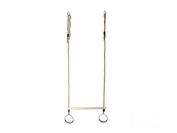 Trapèze Balançoire en Bois avec Anneaux de Gymnastique