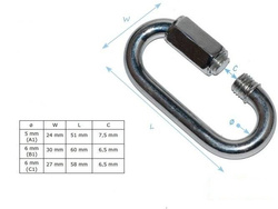 Mousqueton en Acier HMS 5x50x23 mm