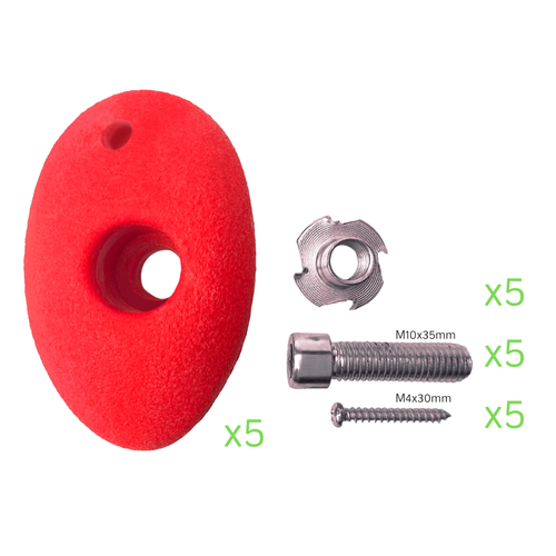 5 Prises d'escalade colorées terrain de jeux Couleurs Assorties