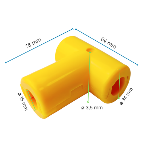Jonction de Type T STANDARD pour Corde armée ø 16 mm