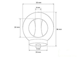 Anneau de Levage Femelle M8 en Acier Inoxydable