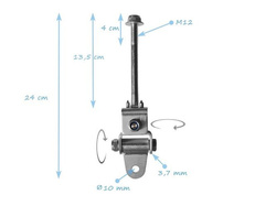 Crochet pivotant en métal ERGO avec filetage M12