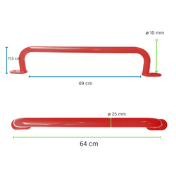 Poignée en Metal 550 mm