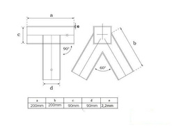 2 x Raccord balançoire 90x90 mm, 90°