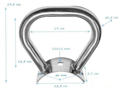Poignèe en Acier Inoxydable pour Poutre Ronde 120 mm