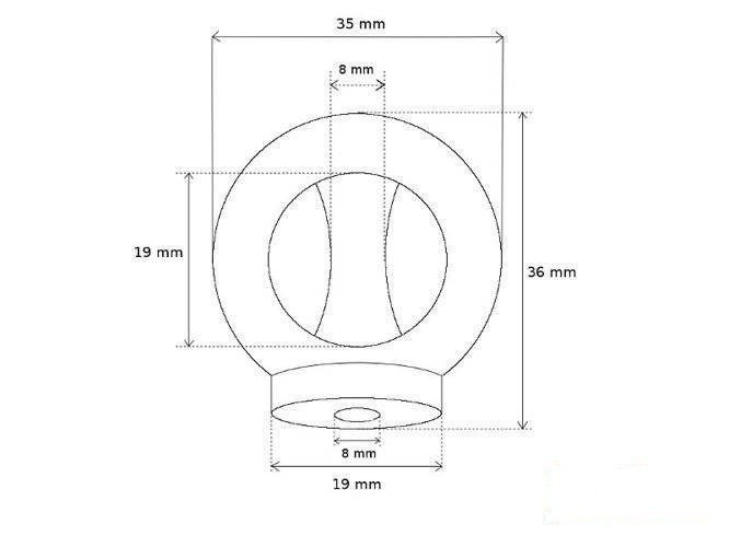 Anneau de Levage Femelle M8 en Acier Inoxydable