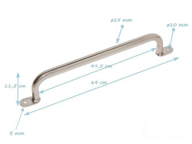 Poignée en Metal 550 mm stainless steel