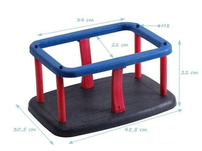 Siège de balançoire avec Jeu de chaînes en Acier galvanisé 5 mm - 1,8 m, pour bébé, espaces publics