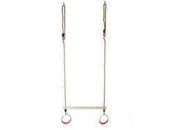 Trapèze Balançoire en Bois avec Anneaux de Gymnastique 