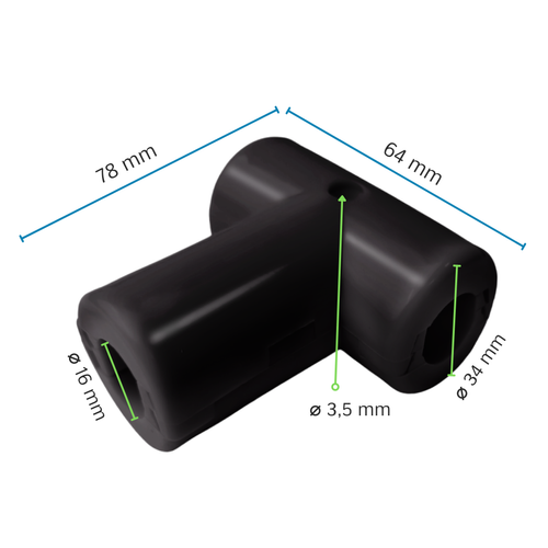 Jonction de Type T STANDARD pour Corde armée ø 16 mm