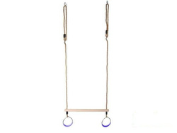 Trapèze Balançoire en Bois avec Anneaux de Gymnastique