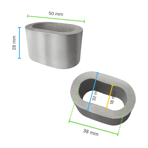 Anneau ovale en aluminium 28 mm 18EK