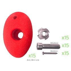 Pierres d'escalade S+M+L (Set = 15 pièces)