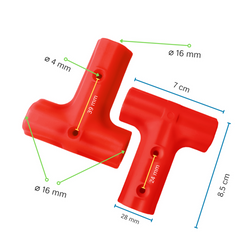 Jonction de Type T pour Corde armée ø 16 mm - corde renforcée