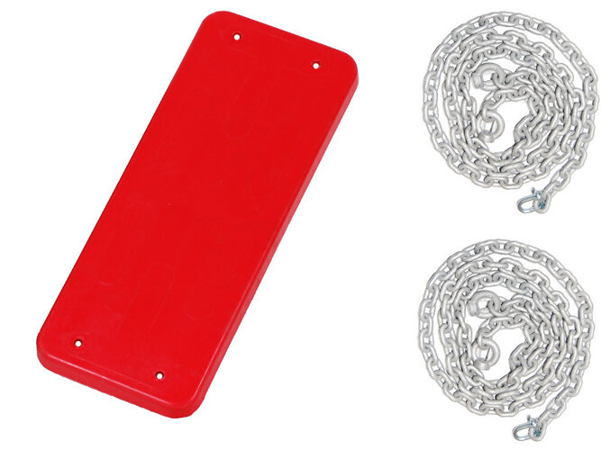 Siège de balançoire en Caoutchouc avec Plaque en Métallique avec Jeu de chaînes en Acier galvanisé 5 mm - 1,8 m, espaces publics