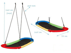 Fabric Balançoire nid d'oiseau 165 x 70 cm Multicolore