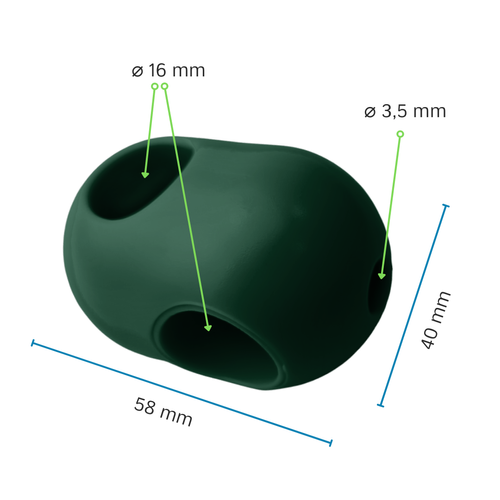 Une pièce jonction Croisillon pour Corde armée ø 16 mm
