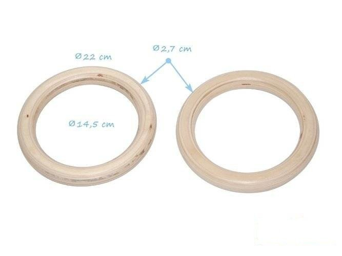 Anneaux de Gymnastique en Bois (sans cordes)