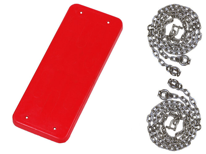 Siège de balançoire en Caoutchouc avec Plaque en Métallique avec Jeu de chaînes en Acier Inoxydable 6 mm - 1,8 m, espaces publics