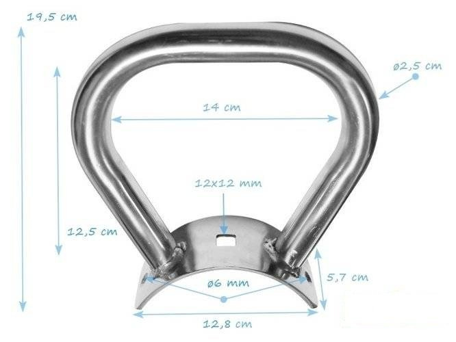 Poignèe en Acier Inoxydable pour Poutre Ronde 120 mm