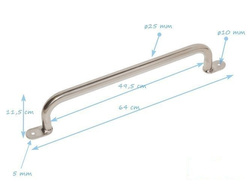 Poignée en Metal 550 mm stainless steel