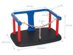 Siège de balançoire avec en chaînette; avec Jeu de chaînes en Acier galvanisé 6 mm - 1,8 m, pour bébé, espaces publics