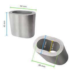 Anneau ovale en aluminium 45 mm 18E