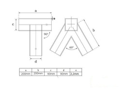 2 x Raccord balançoire 90x90 mm, 90°