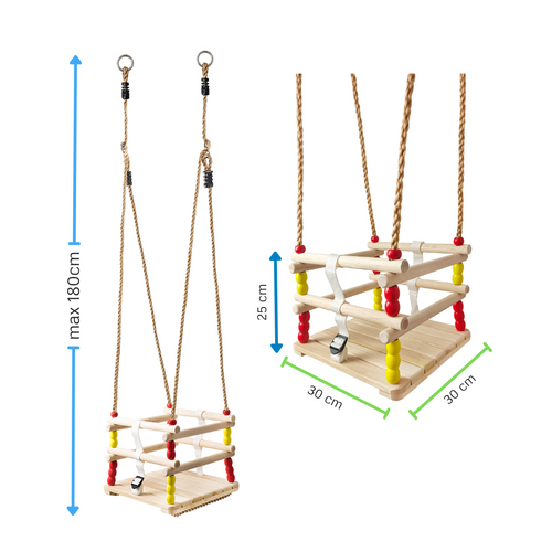 Balançoire bébé avec siège en Bois