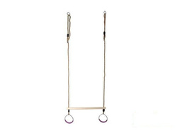 Trapèze Balançoire en Bois avec Anneaux de Gymnastique 