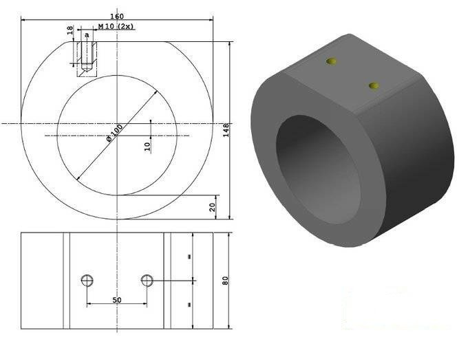 Absorbeur de Chocs en Caoutchouc pour Poutre carrèe