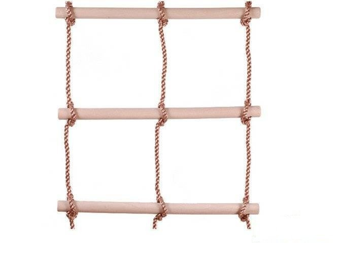 Double echelle de Corde avec 7 échelons en Bois Lourd