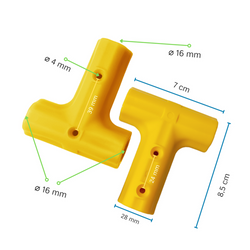 Jonction de Type T pour Corde armée ø 16 mm - corde renforcée