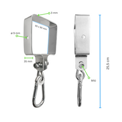 Crochet de balançoire 9x9 cm Carré