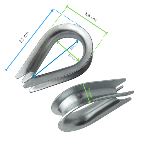 Cosse en métal - pour corde renforcée