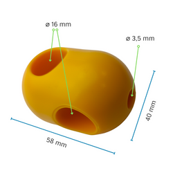 Une pièce jonction Croisillon pour Corde armée ø 16 mm