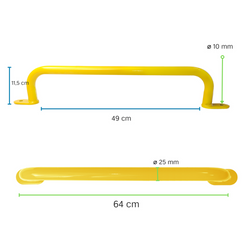 Poignée en Metal 550 mm