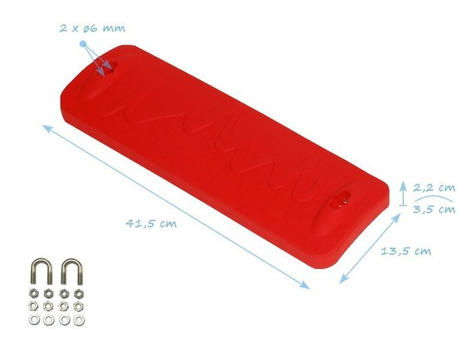 Siège de balançoire LUX avec eu de chaînes en acier inoxydable un point 5 mm - 1,8 m