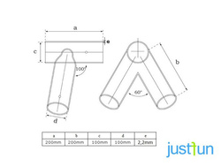 2 x Raccord balançoire Rond Ø100 mm, 100°